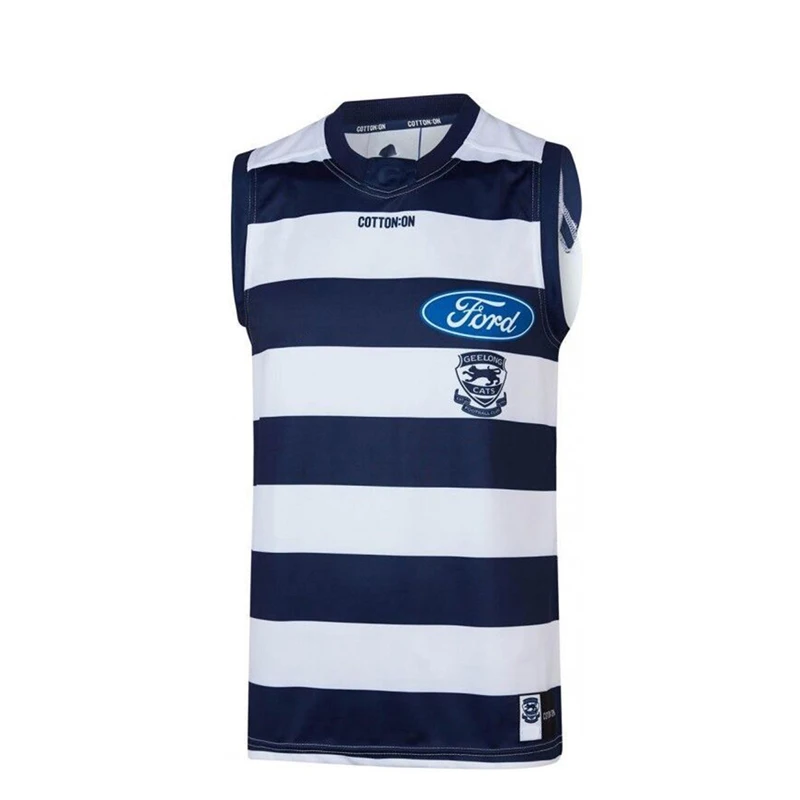 

Geelong кошки 2019 мужская домашняя Джерси для регби Guernsey спортивная рубашка S-3XL