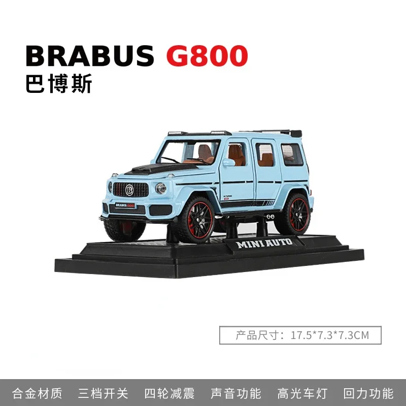 

1:32 Mercedes Benz Brabus G800 BIG G Simulation Diecast Metal Alloy Model car Sound Light Pull Back Collection Kids Toy Gifts