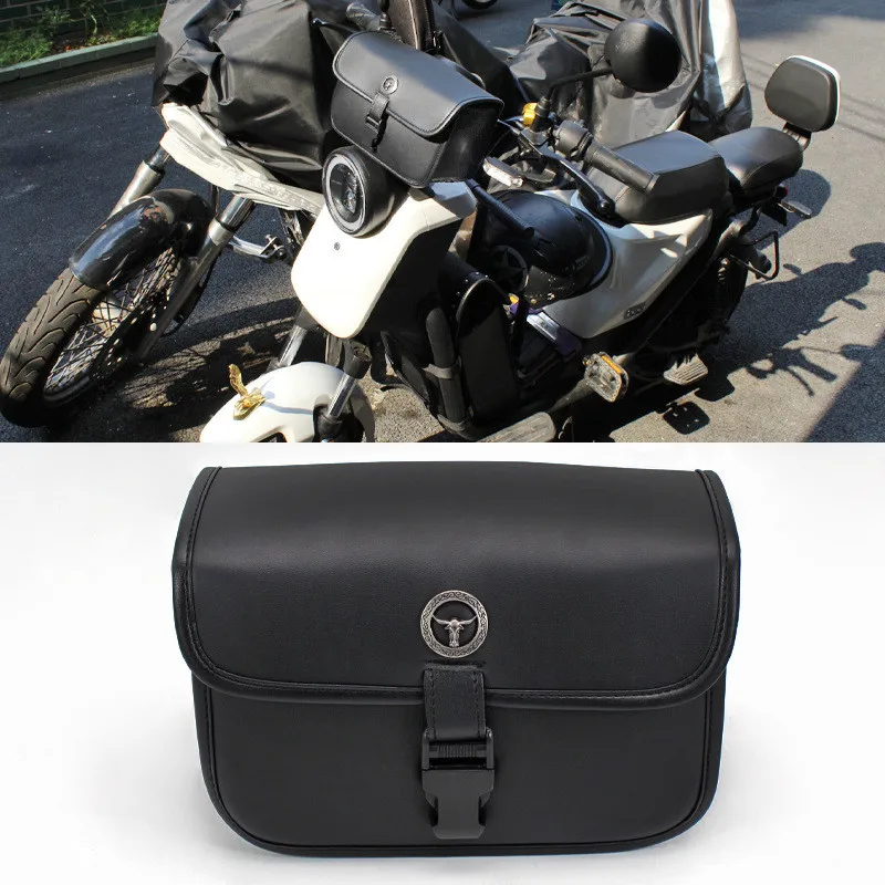 Motorcycle Saddle Bag Faux Leather Side Tool Bag Luggage Pouch Saddlebag For Harley Davidson Sportster XL883 1200