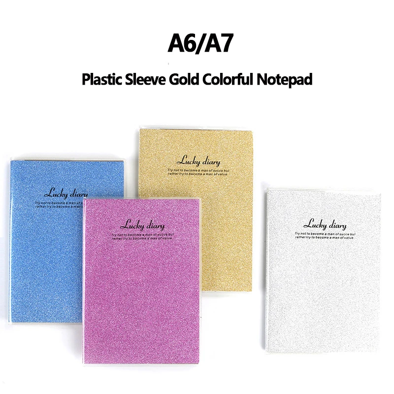 

A6/A7 Plastic Sleeve 160P Colorful Notepad Kawaii Frosted Transparent Pocket Portable Notebook Class Budget Stationery Gift