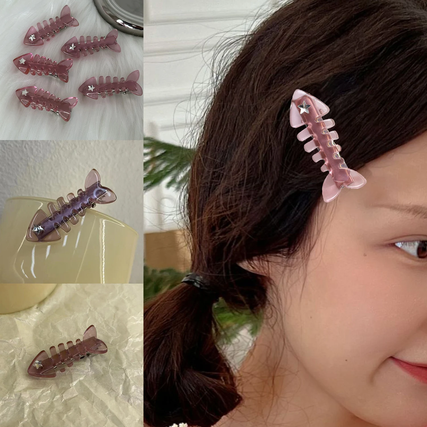

Y2K Cartoon Small Fish Barb Hairpin Style Sweet Cute Duckbill Clip Design Sense Bangs Broken Hair Side Clip New Hair Accessories