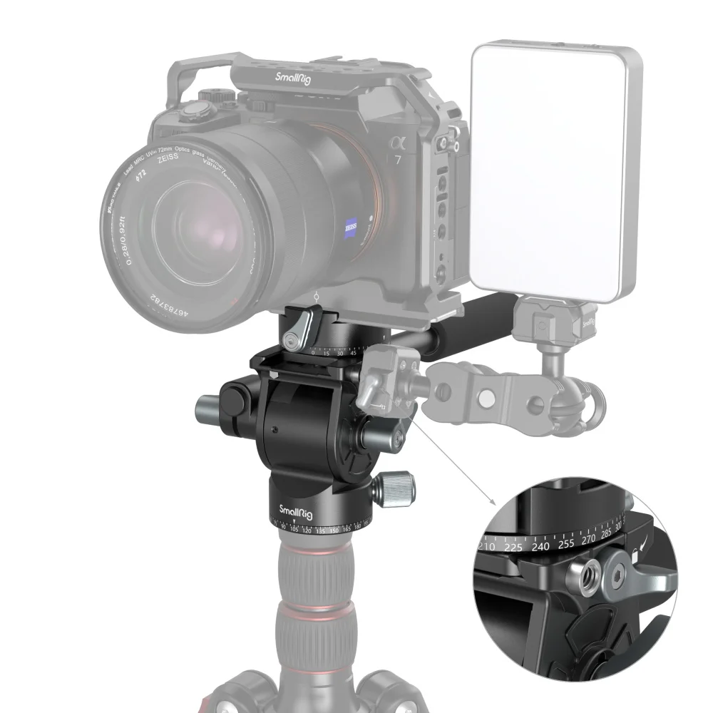 SmallRig Lightweight Fluid Video Head 360 Swivel with a Removable Telescopic Handle Adjustable Portable 3457 |