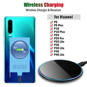 Qi Wireless Charger & Receiver for Huawei P9 P10 Plus P20 Pro P30 P40 Lite Phone Wireless Charging A