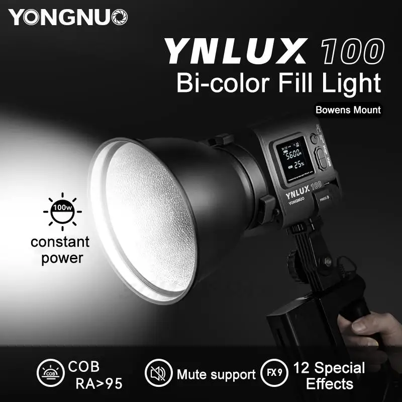 

yongnuo YNLUX100 Bi-color Video Light White Photography Fill Lights Portable Handheld Outdoor Shooting Live Short Video Lamp