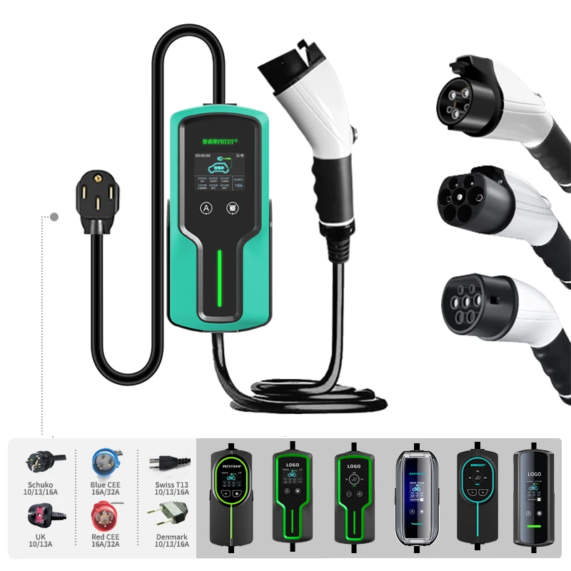 Портативное зарядное устройство для электромобилей PRTDT тип 2 7 кВт 32 А зарядная