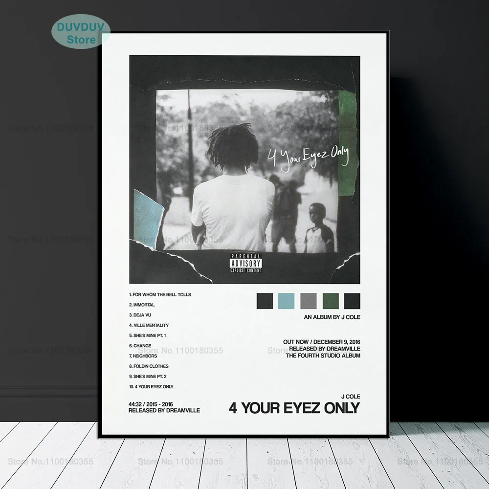 Альбом музыки J Cole "4 Your Eyez Only" Рэппер Певец Современная картина на холсте Плакат HD Печати Художественная картина на стену для декорирования дома.