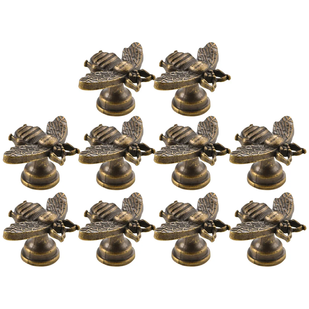 

10 pcs Vintage Cabinet Knobs Decorative Knobs Drawer Knobs Dresser Knobs Single Hole Knobs (Bee)