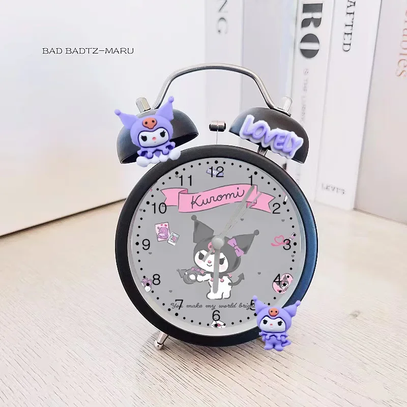 Sanrio Kawaii будильник Cinnamonll Kuromi Студенческая спальня звонок колокольчик бесшумный