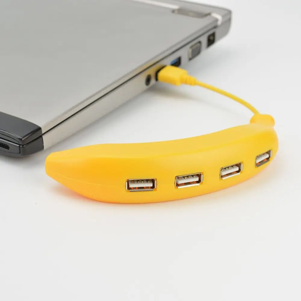 

480mbps High Speed Multi USB Port Expander Banana Shape 1 in 4 Out Abs Multiport Adapter Hub Splitter 4ports