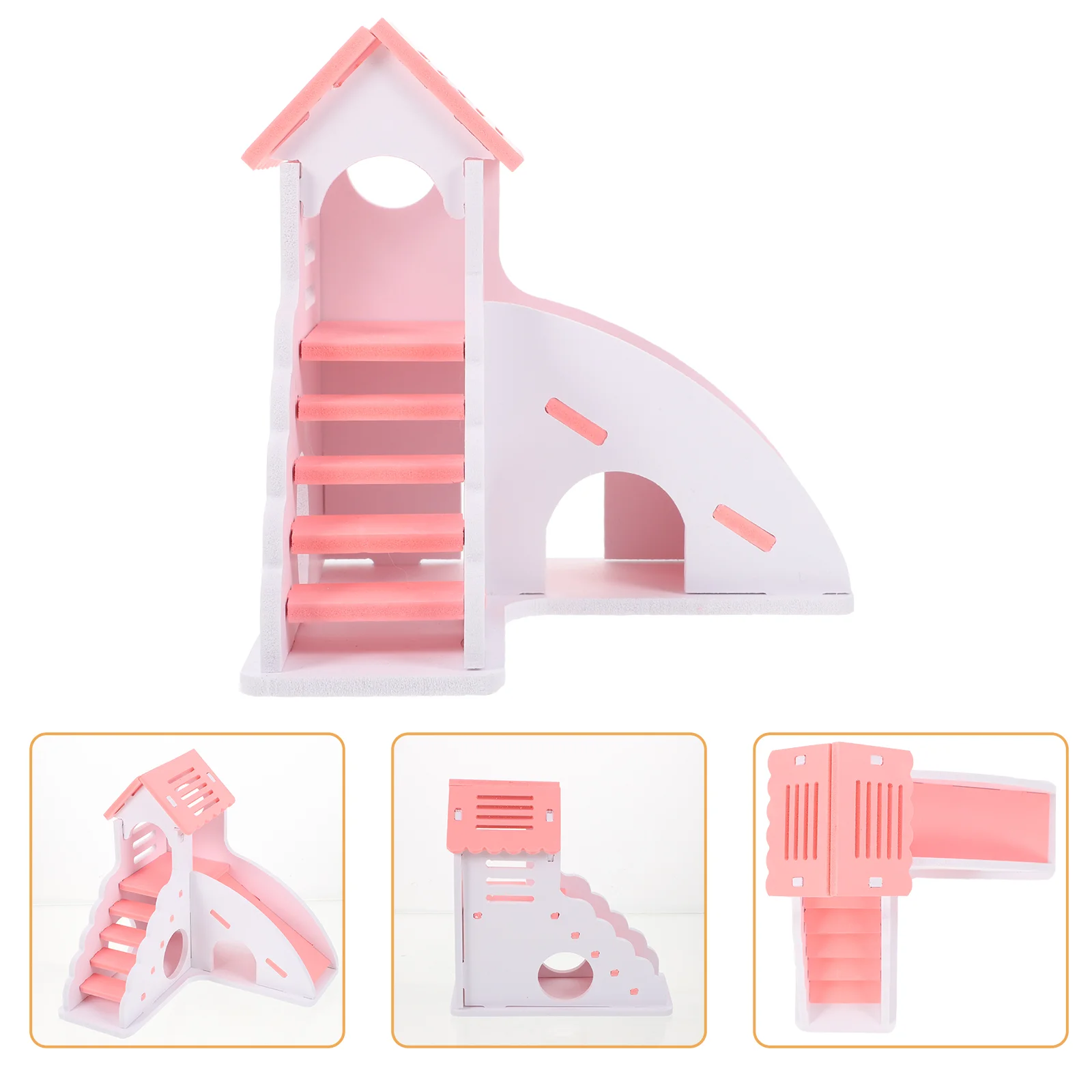 

Hamster House Toy Ladder Cage Guinea Wooden Hideout Climbing Rat Pet Playground Animals Hide Hideaway Hedgehog Chinchilla Slide