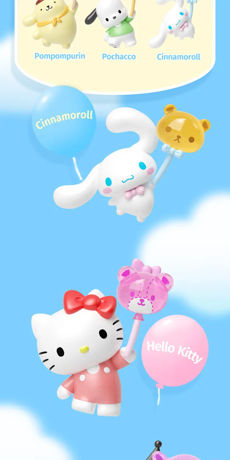 Фото Оригинальный набор Sanrio Family: Куроми и Хелло Китти, милые фигурки-сюрпризы в пакетах, украшения для рабочего стола, забавные коллекционные фигурки в пакетах-сюрпризах №5