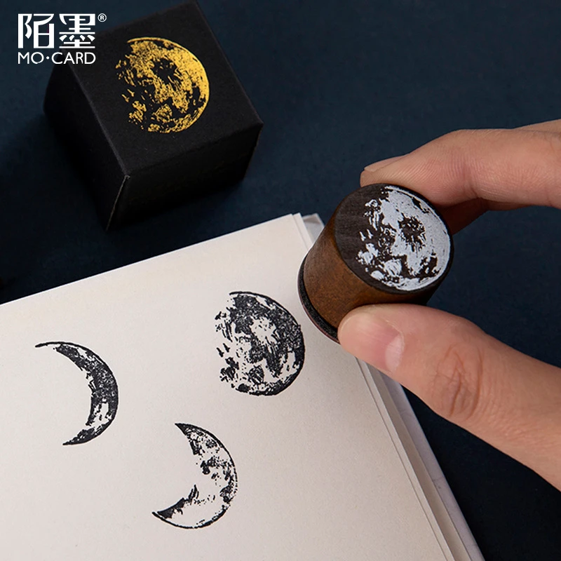 

OENY Moon series wood stamp DIY craft Starry sky wooden rubber stamps for scrapbooking stationery scrapbooking standard stamp