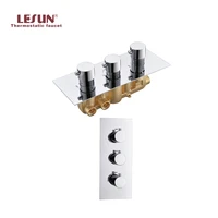 lesun technology patent chrome color brass thermostatic shower valve 3 functions control diverter