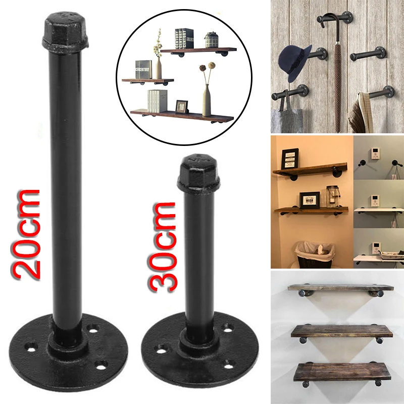 

1pc Pipe Shelf Bracket With Screw Wall Storage Shelf Holder Brackets Book Shelving Industrial Steampunk Iron Pipe Home Storage