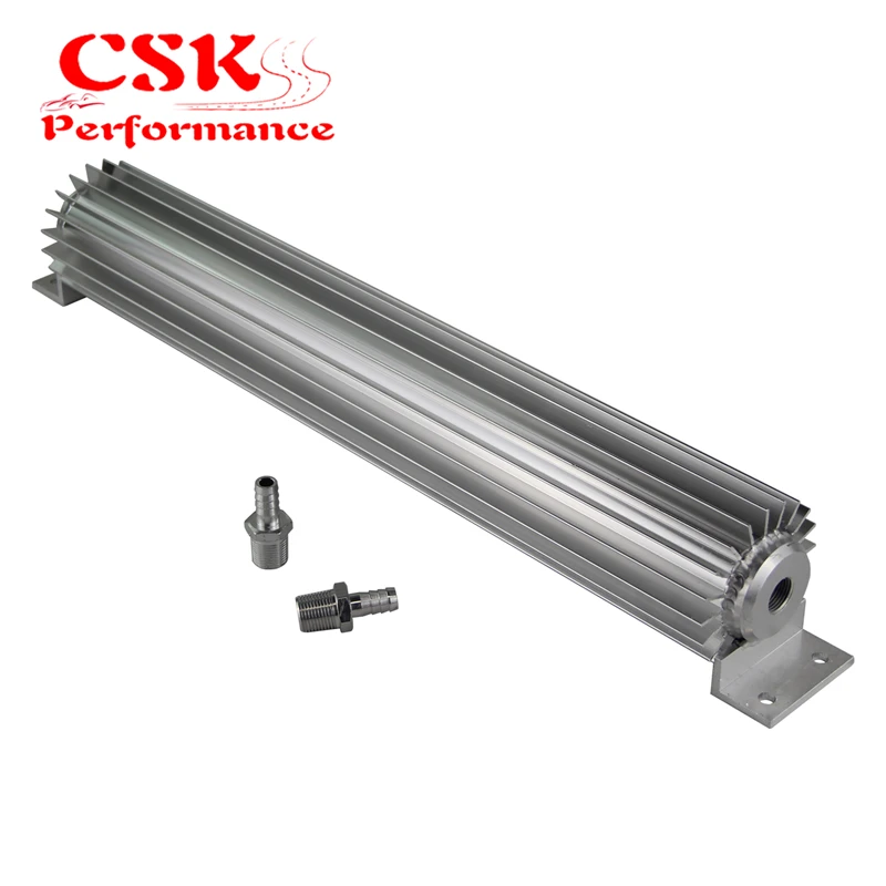 

Universal 18'' Aluminum Single Pass Finned Transmission Oil Cooler W/Fittings