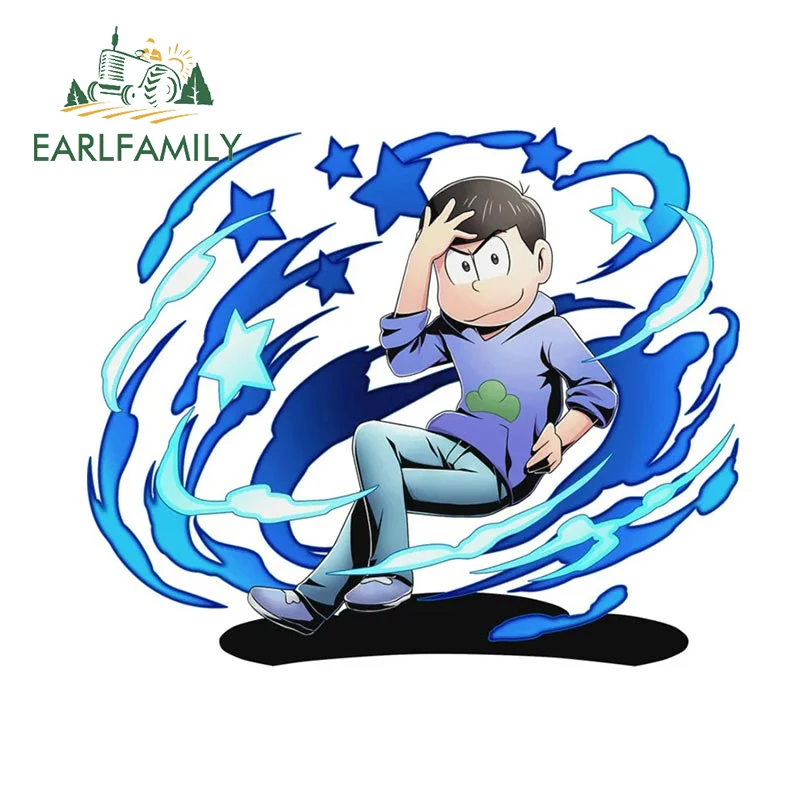 

EARLFAMILY 13cm x 10.7cm for Osomatsu San Car Stickers Scratch-Proof Simple Decals Sunscreen Bumper Air Conditioner Decor