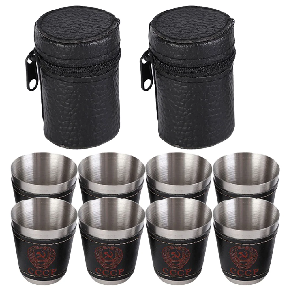 

Glasses Metal Cup Cups Shot Drinking Camping Stainless Steel Pint Beer Tumblers Martini Drink Water Tall Stackable Cocktail