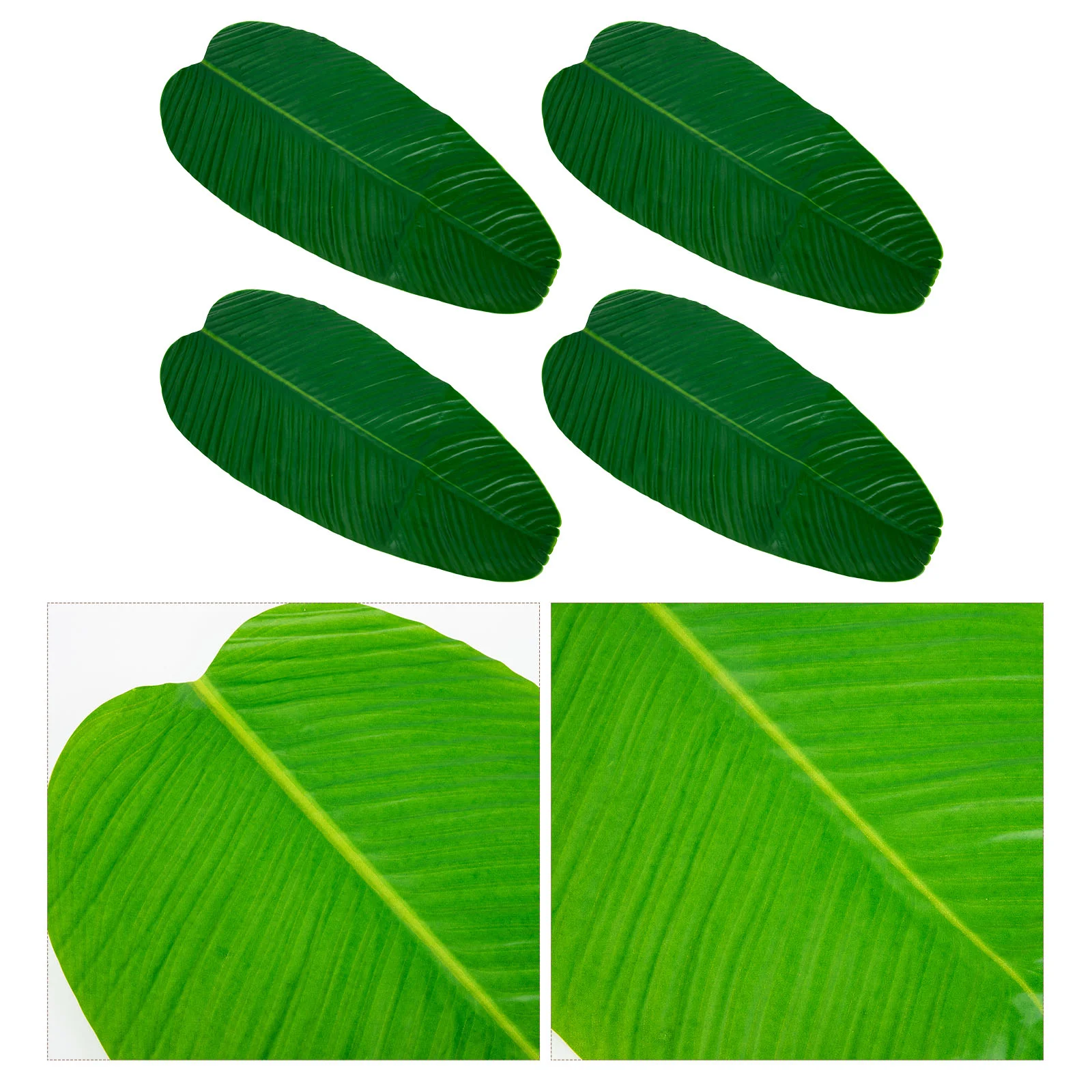 

Leaves Leaf Decor Tropical Green Mat Table Coaster Palm Artificial Placemats Faux Cup Room Coasters Party Decoration Banana
