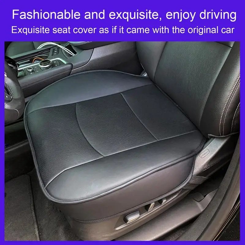 

Car Seat Cover PU Leather Car Driver Seat Cushion Universal Anti Slip Front Seat Protector With Small Pocket For Truck SUV Van