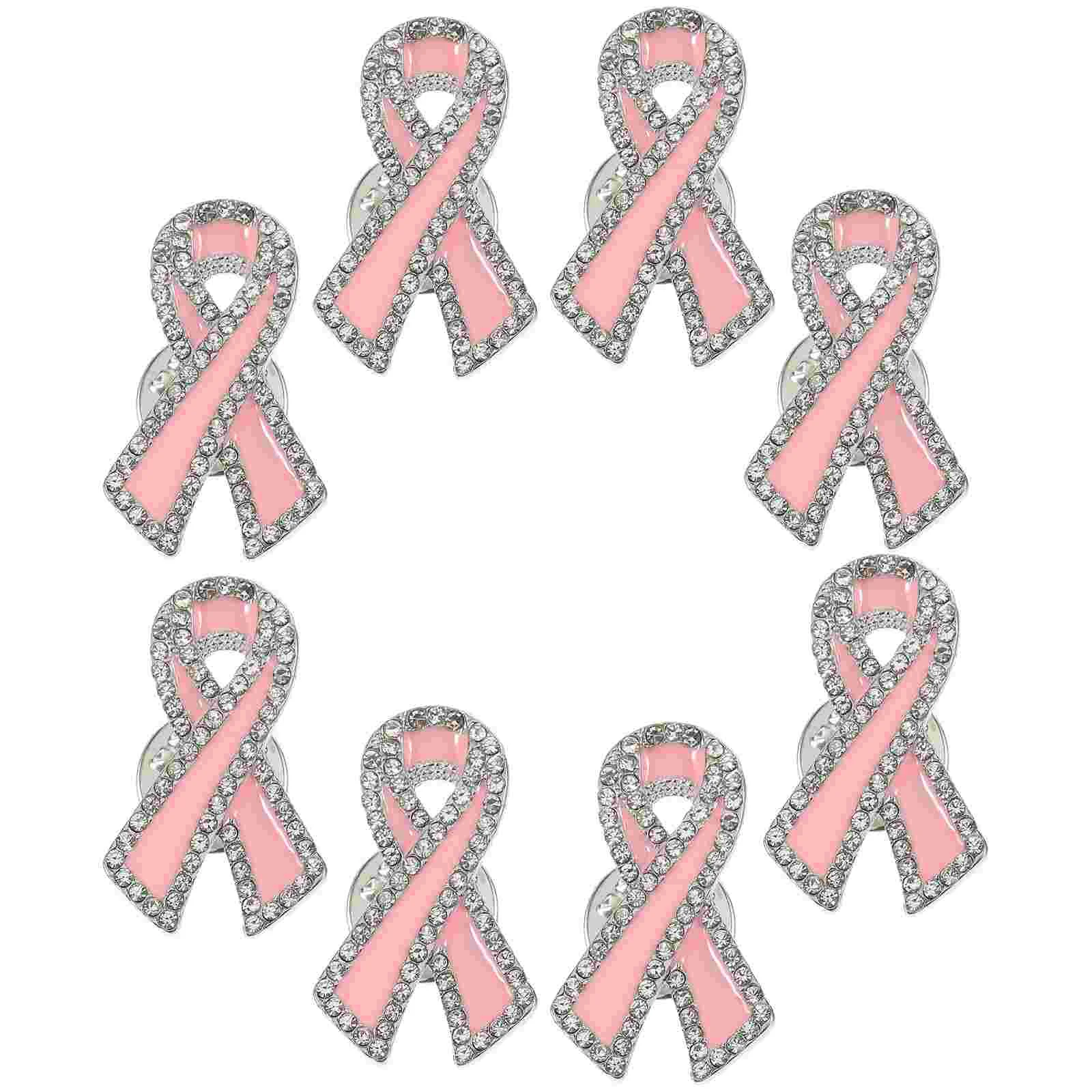 

12pcs Hope Ribbon Brooches Breast Awareness Lapel Pin Women Brooches for Suit Shawl