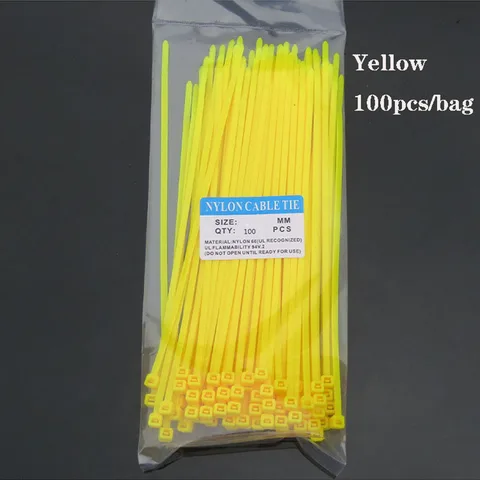 3*150 мм цветные кабельные стяжки 100 шт. пластиковые кабельные стяжки на молнии самоблокирующиеся кабельные крепления электрический ПВХ нейлоновый кабельный органайзер