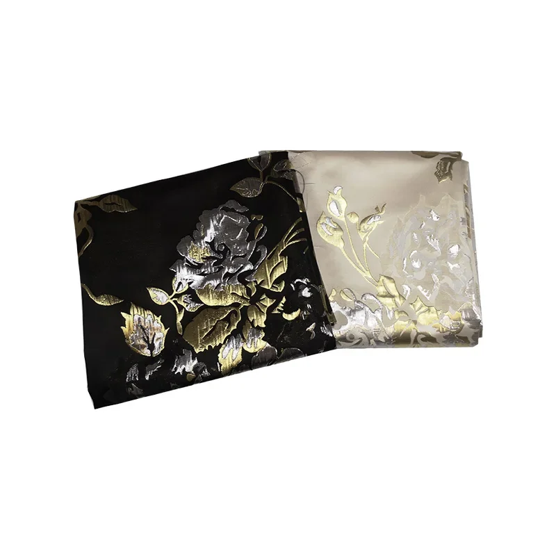 Золотая шелковая жаккардовая ткань весна-осень Детский костюм тренчкот платье