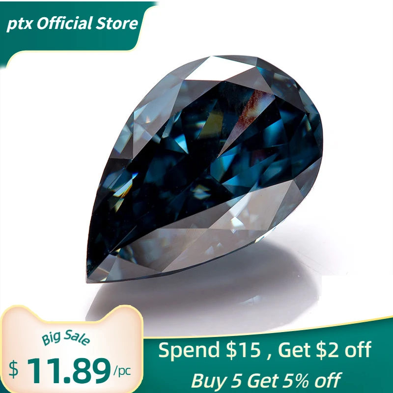 

Hot Sale Professional Loose Moissanite VVS1 Vivid Blue Pear Cut Supplier GRA Factory Sale Custom Global Market