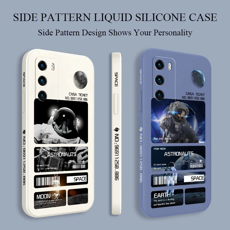 

Cosmic Visitor Phone Case For Huawei P40 P50 P30 P20 Pro Lite Nova 5t Y7A Mate 40 30 20 Pro Lite Liquid Silicone Cover