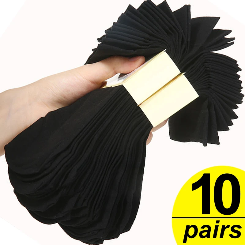 10pairs Men‘s Ultra-thin Summer Socks Ice Silk Sock Solid Mid-tube Business Socks Breathable Soft Socks Ankle Bamboo Fiber Socks