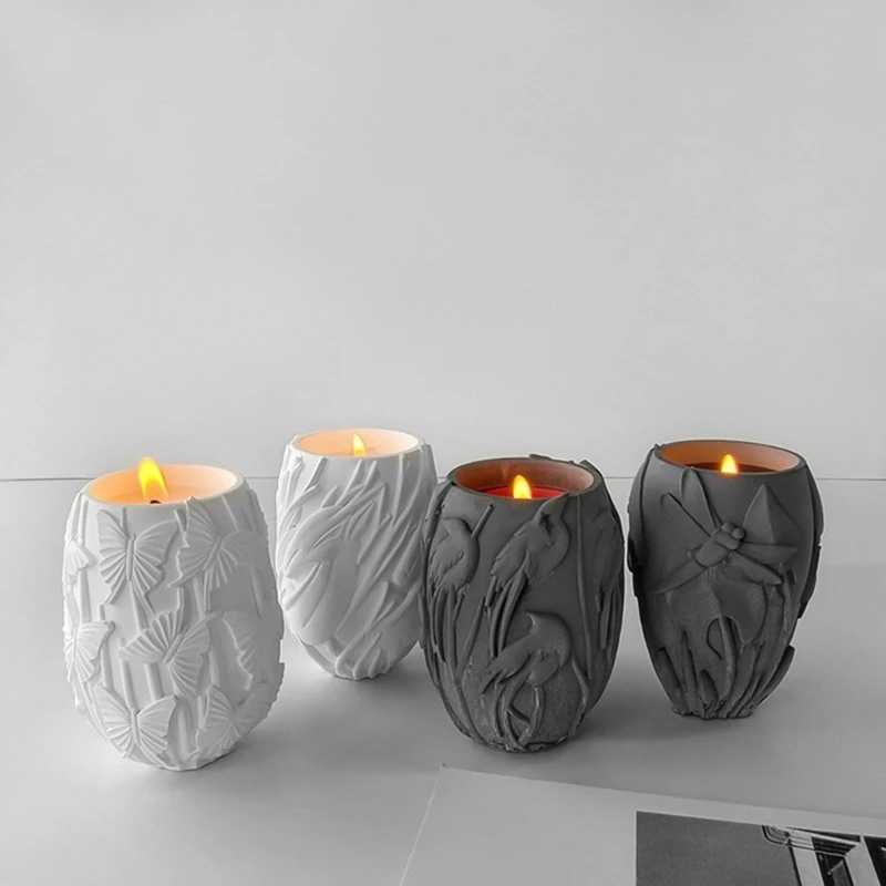 Креативная круглая бетонная силиконовая форма для подсвечника энтузиастов