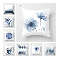 blue geometric landscape cushion cover sofa office pillowcase peach decorative rainbow pillowcase home decor