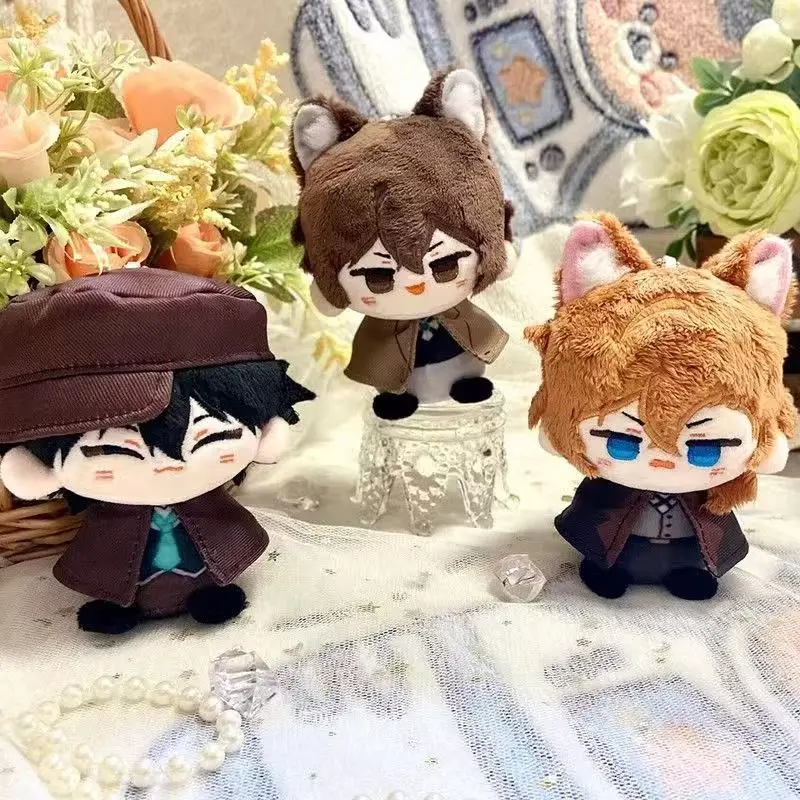 Фото Плюшевый кулон Bungou Stray Dog: Дазай Осаму, Эдогава Ранпо, Накахара Чуя — Аниме-подвеска, маленький сидячий плюшевый брелок-пельмень №1