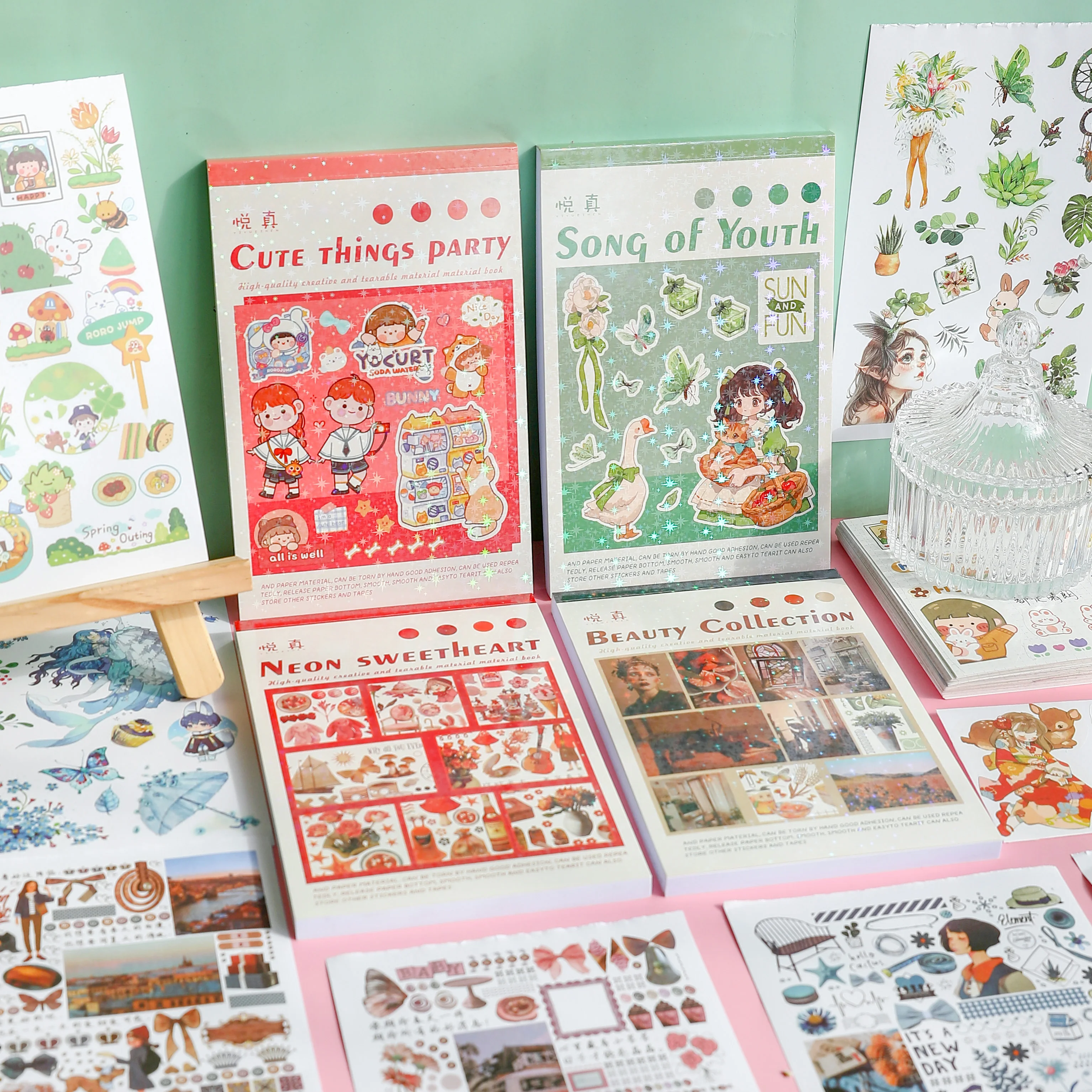 

50sheets Kawaii Stickers Book Kit DIY Journal Album Diary Scrapbooking Cute School Stationary Supplies Handmade with Love
