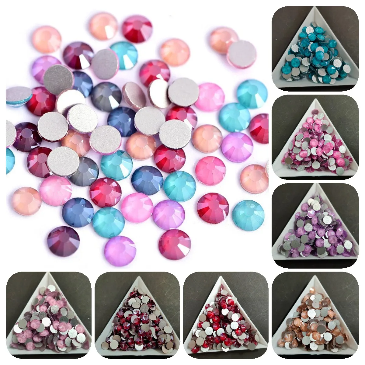 

SS6 (1.9mm)1440pcs Mocha Colors Flat Back Non HotFix Nail art Rhinestone 3D Glass Nail Art Decorations Garment Mix Rhinestone