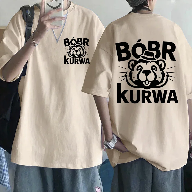 Kurwa Bober Harajuku Y2k Карманная футболка Bobr Футболка с героями мультфильмов для женщин
