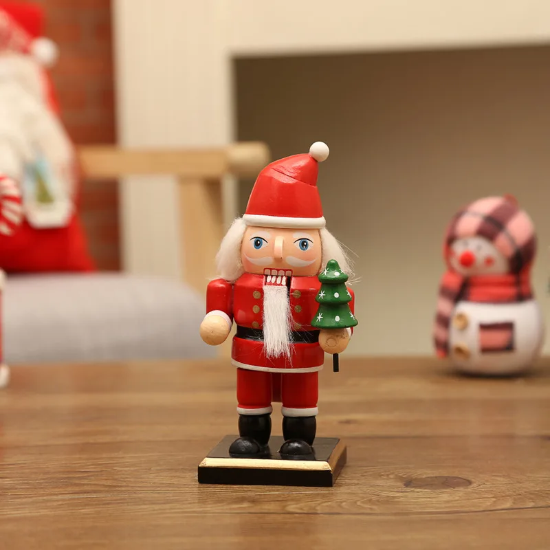 

New Christmas Nutcracker Wooden Crafts Santa Claus Cake Window Study Living Room Decorations Home Decorations Birthday Gifts