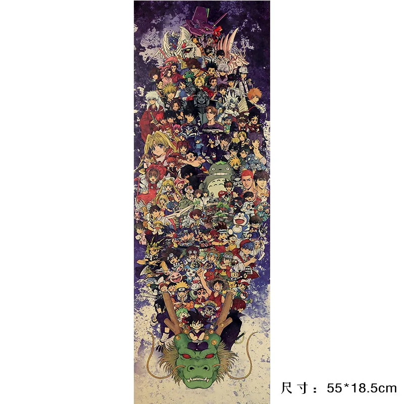 

Vertical Edition Of Classic Japanese Anime Collection Home Room Sticker Kraft Paper Posters Art Wall Decor