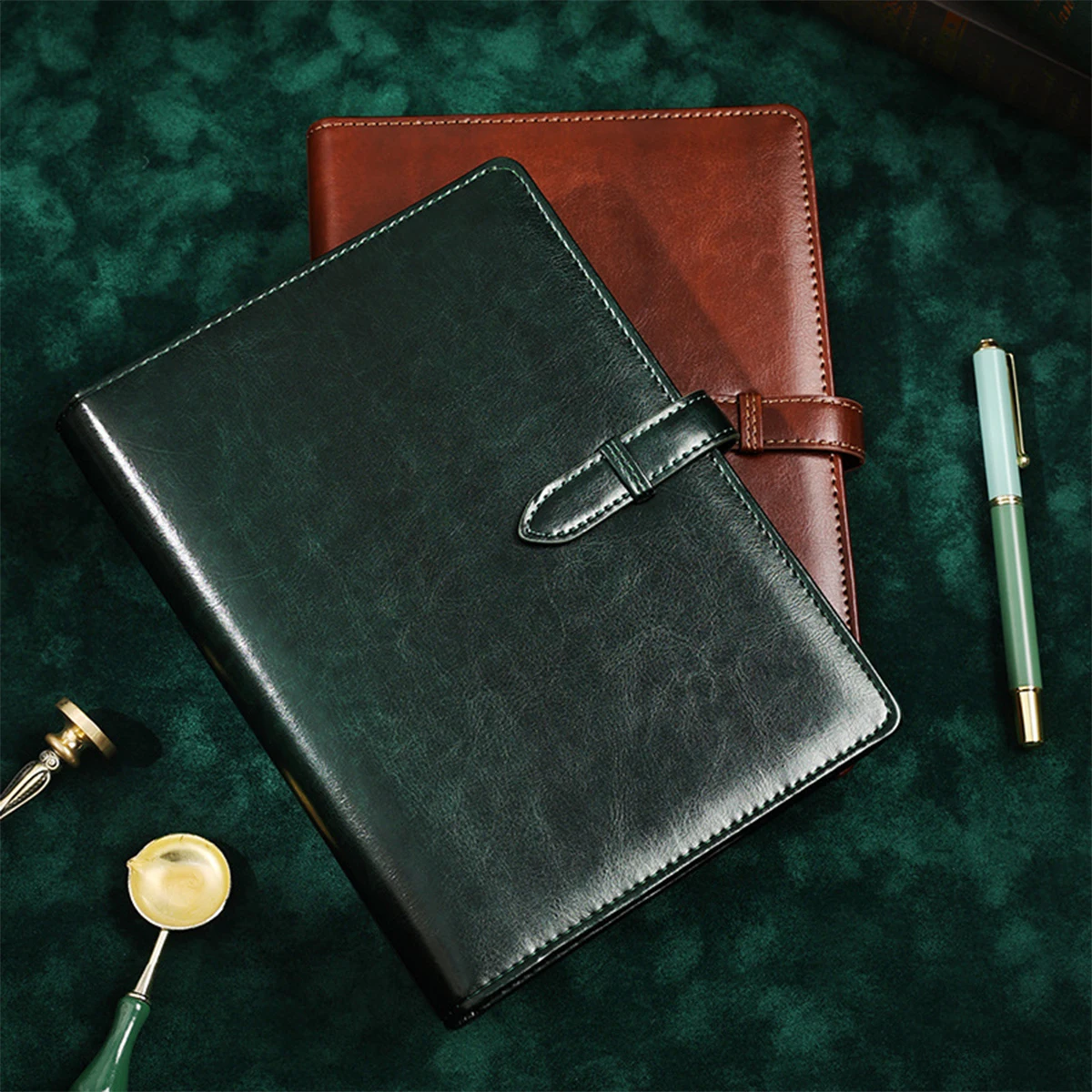 (Можно выгравировать логотип) Одноцветный кожаный блокнот формата А5 рабочий