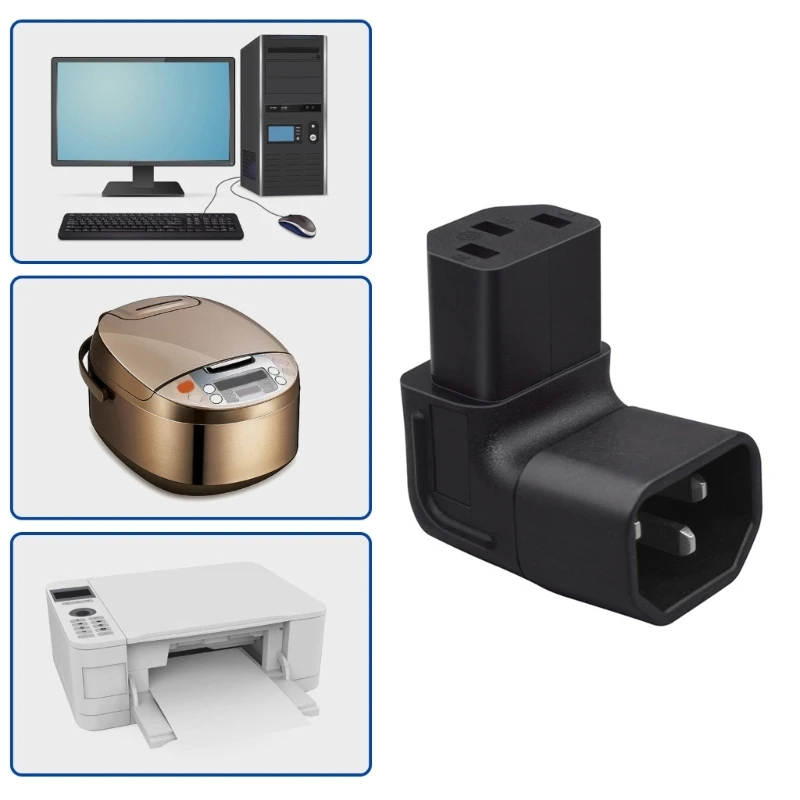 IEC320 C14 на C13 Адаптер 3-контактный Преобразователи мощности с углом изгиба