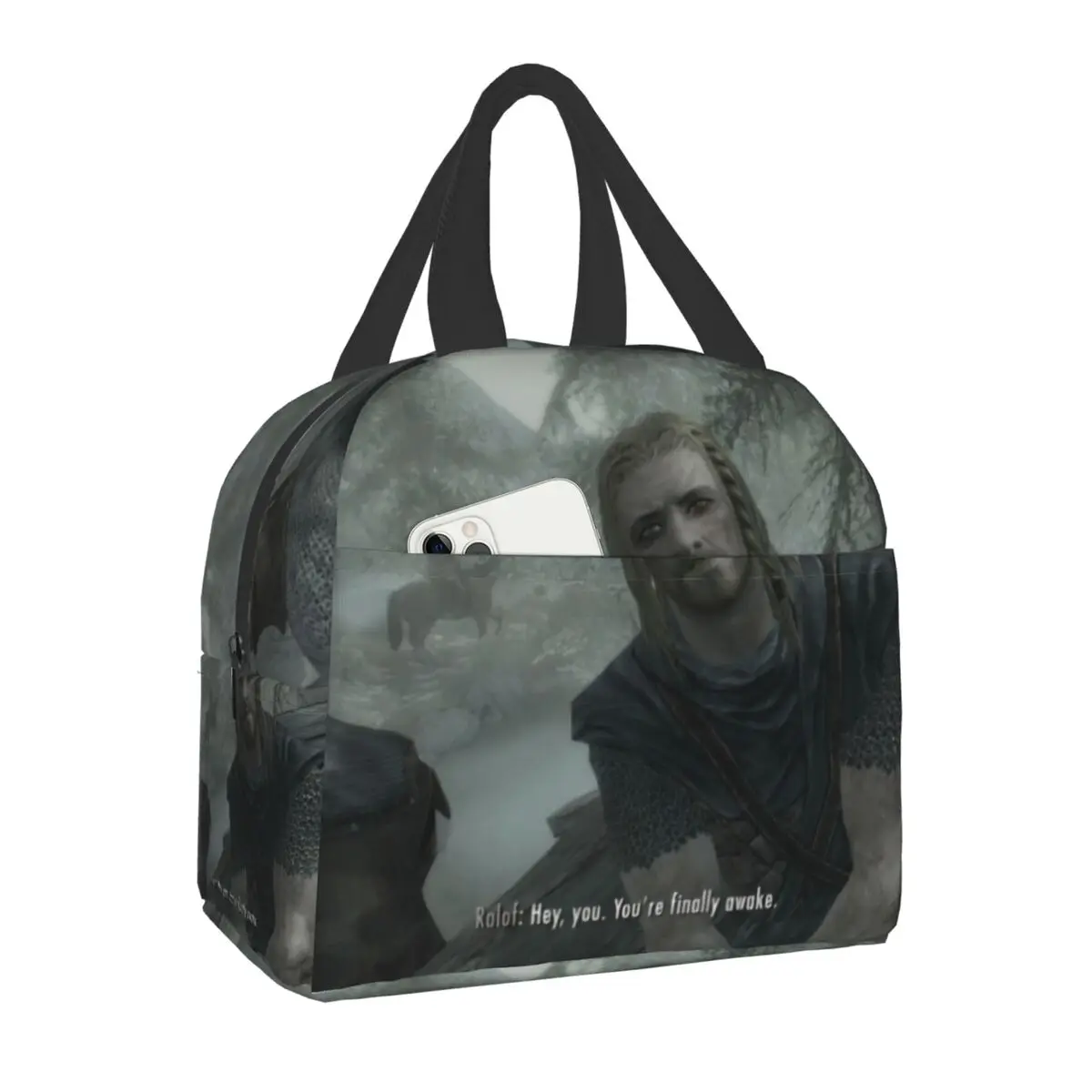 

Hey You Youre наконец-то бодрствование Skyrim мем изолированная сумка для ланча портативный термоохладитель коробка для бенто для женщин детей школьные сумки для еды