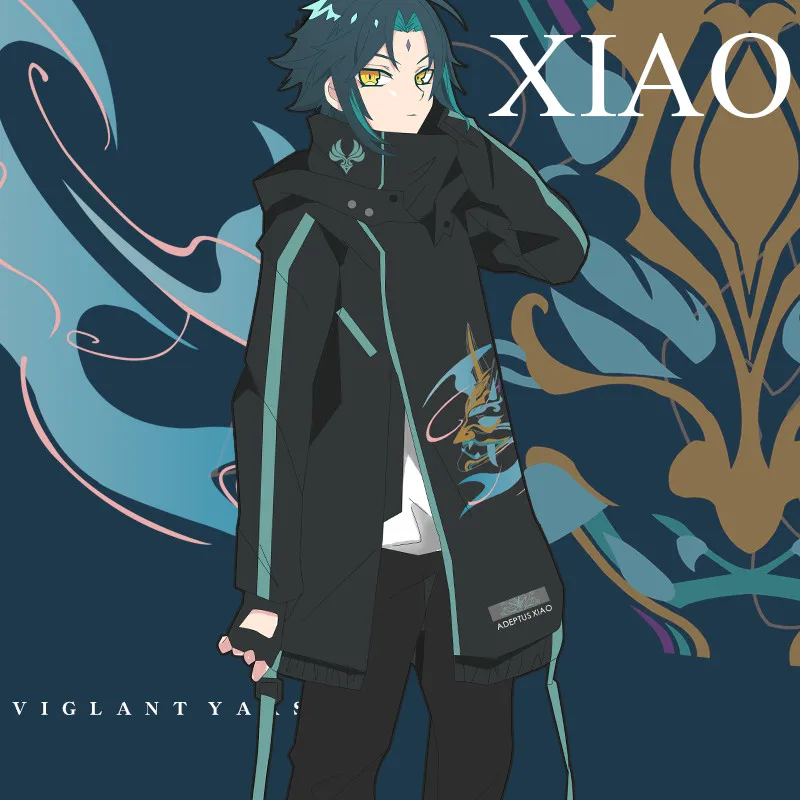 Крутое пальто Xiao для косплея аниме Genshin Impact Harajuku Повседневная Толстовка Унисекс