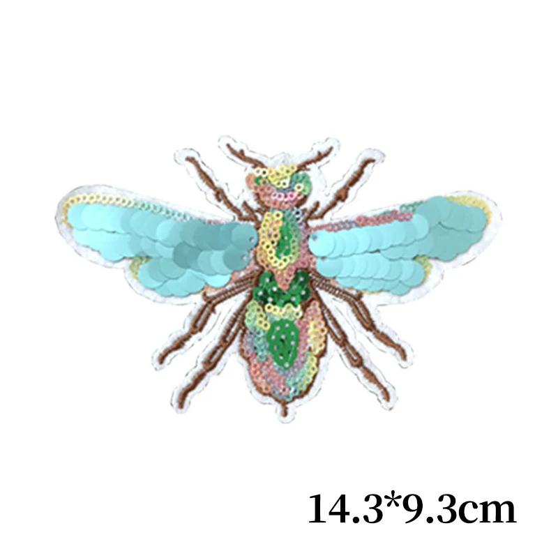 Вышивка блестками для джинсов блестящие блузки с пчелами нашивка аппликацией