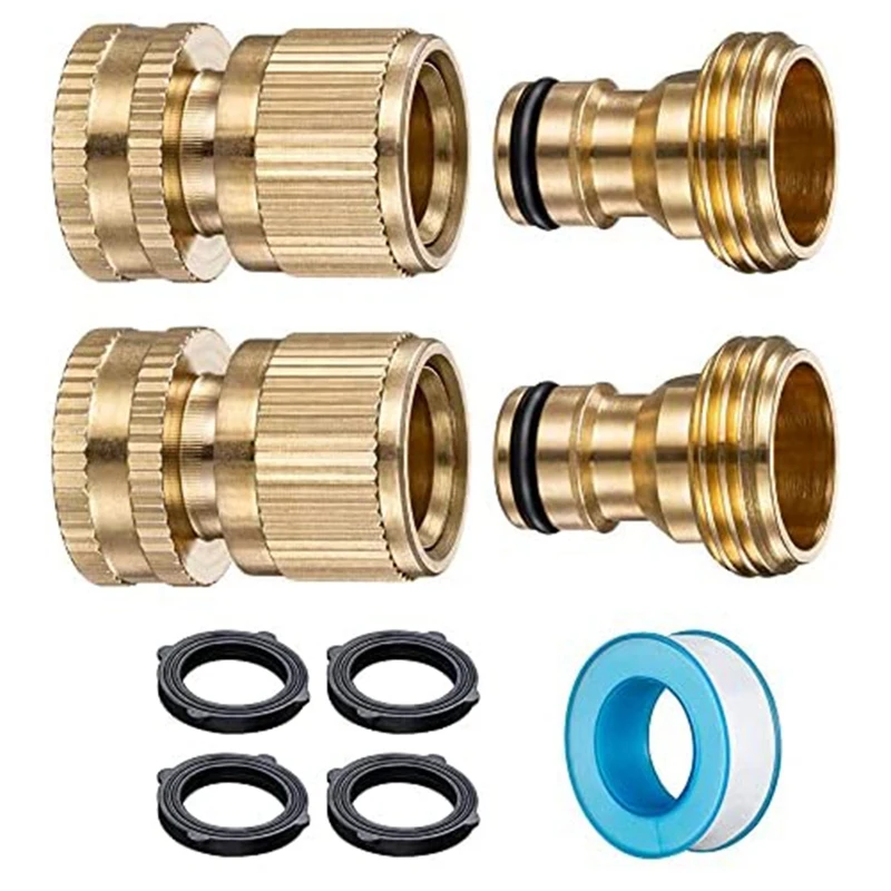 

Garden Hose Quick Connect Kit,Hose Quick Connectors,3/4 Inch GHT Quick Connect Fittings,Leak Proof Water Hose Adapters