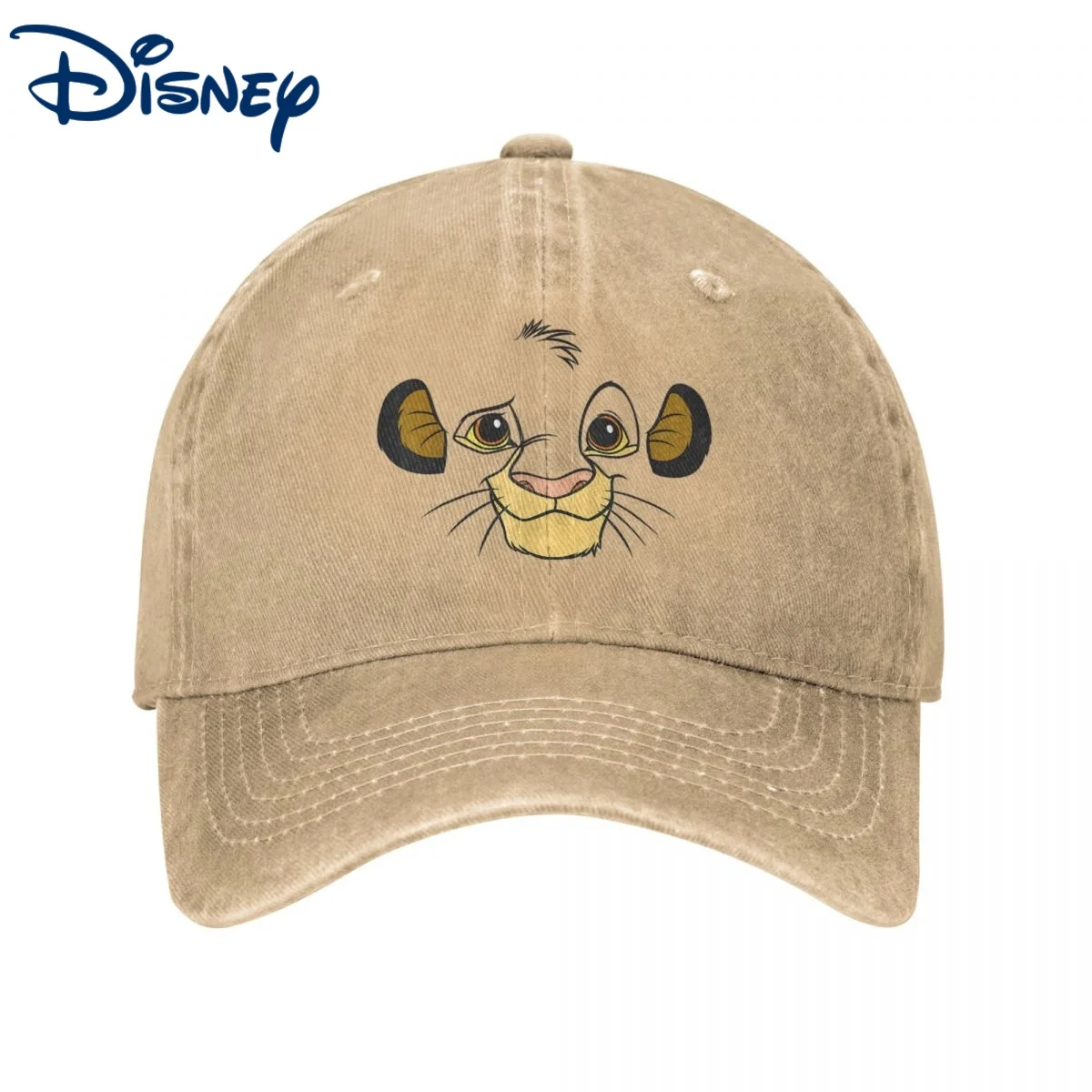 

Casual Disney Lion King Baseball Cap Men Women Distressed Denim Snapback Hat Simba Face Cute Cartoon Outdoor Activities Gift Cap