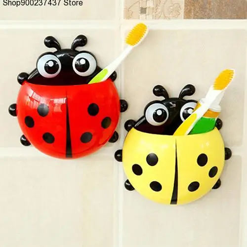 

Cute Ladybird Beetle Toothbrush Toothpaste Holder Storage Rack Bathroom Shelves