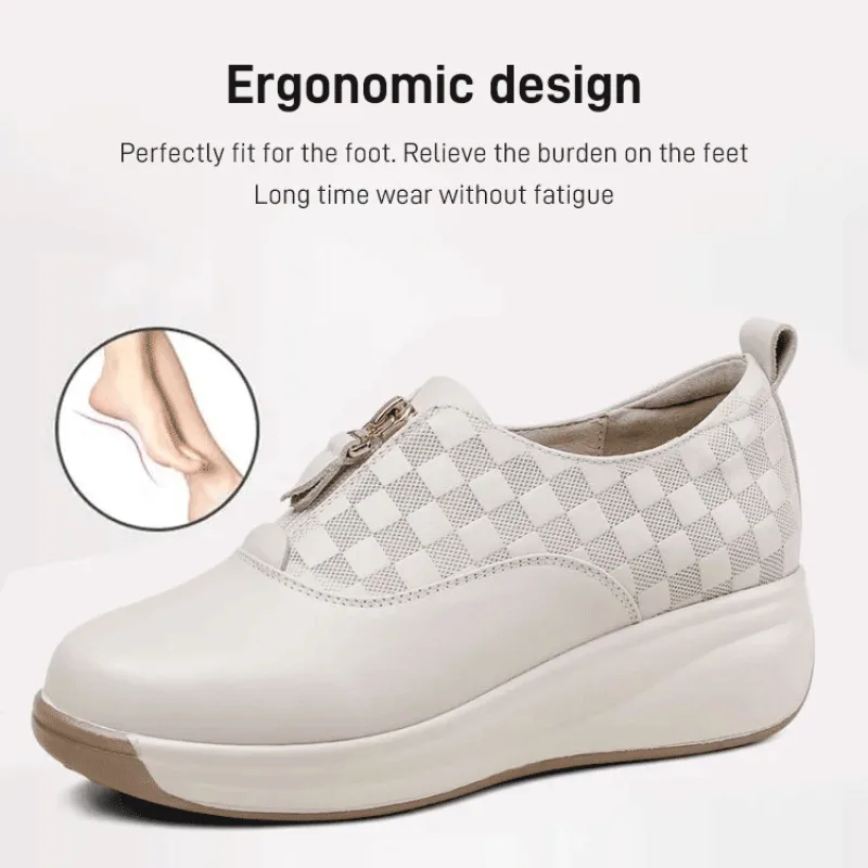 

Oxfords soft bottom plaid retro casual front zipper women's shoes single shoes