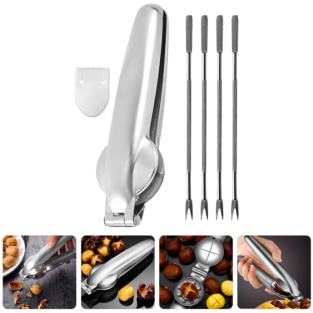 

Stainless Steel Chestnut Opening Tool Kitchen Handheld Opener Nutcracker
