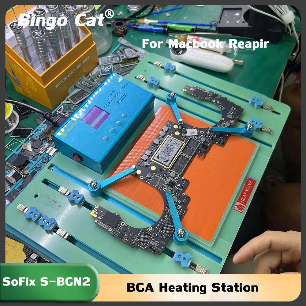 Фото SoFix S-BGN2 Mini BGA нагревательная станция для Macbook Pro Mac Logic, материнская плата, тепловая пайка, сварочный инструмент T2, инструмент для удаления клея №1
