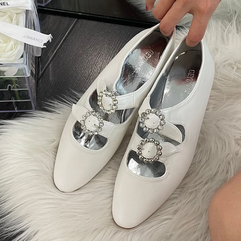 

Босоножки стразы женские на плоской подошве, Модные Элегантные повседневные сандалии с ремешком с пряжкой и кристаллами, роскошные с закры...