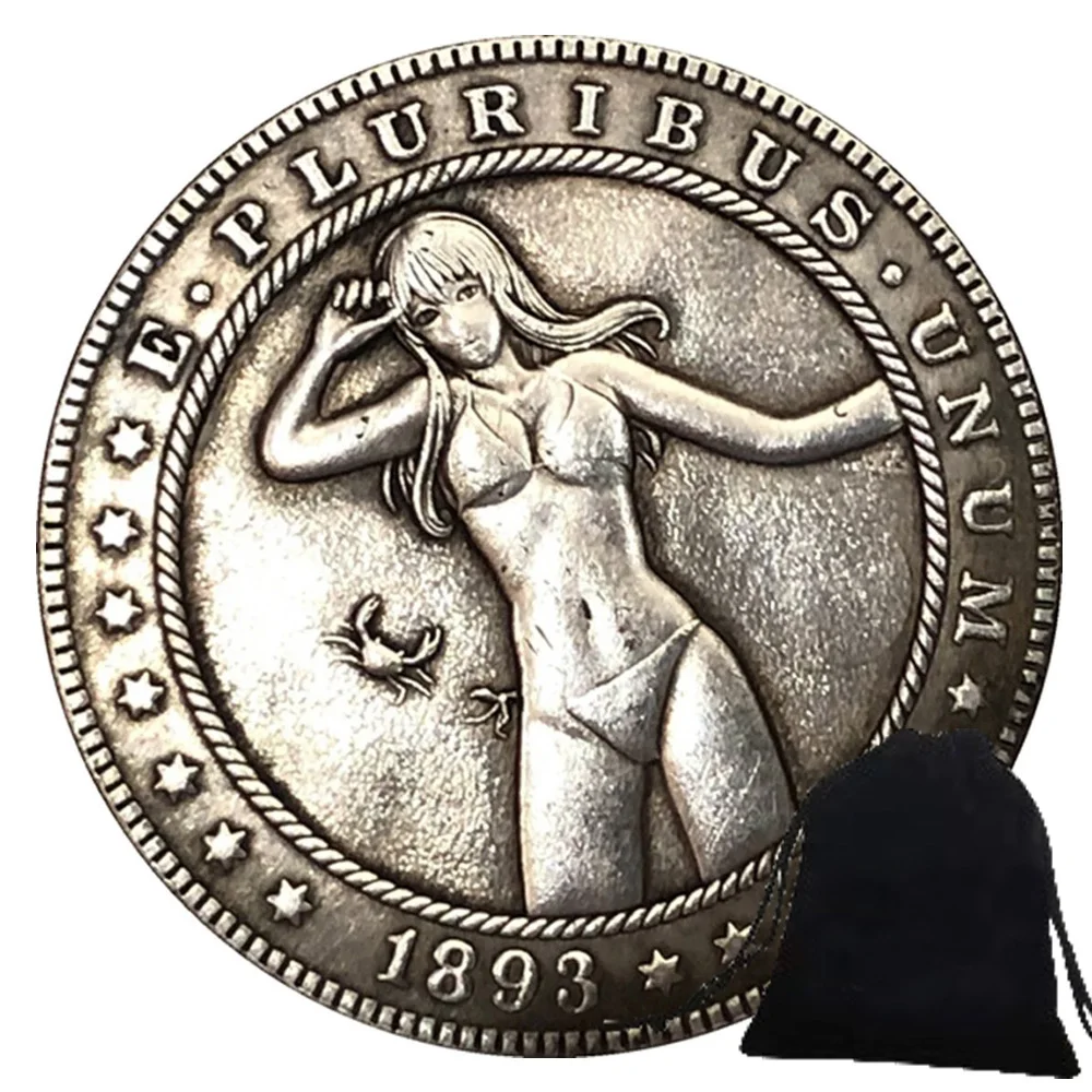 

Beautiful Angel Hobo Nickel Couple Coins Fun Lucky Memorial Decision Coin Collectible Art Commemorative Coin Badge+Gift Bag